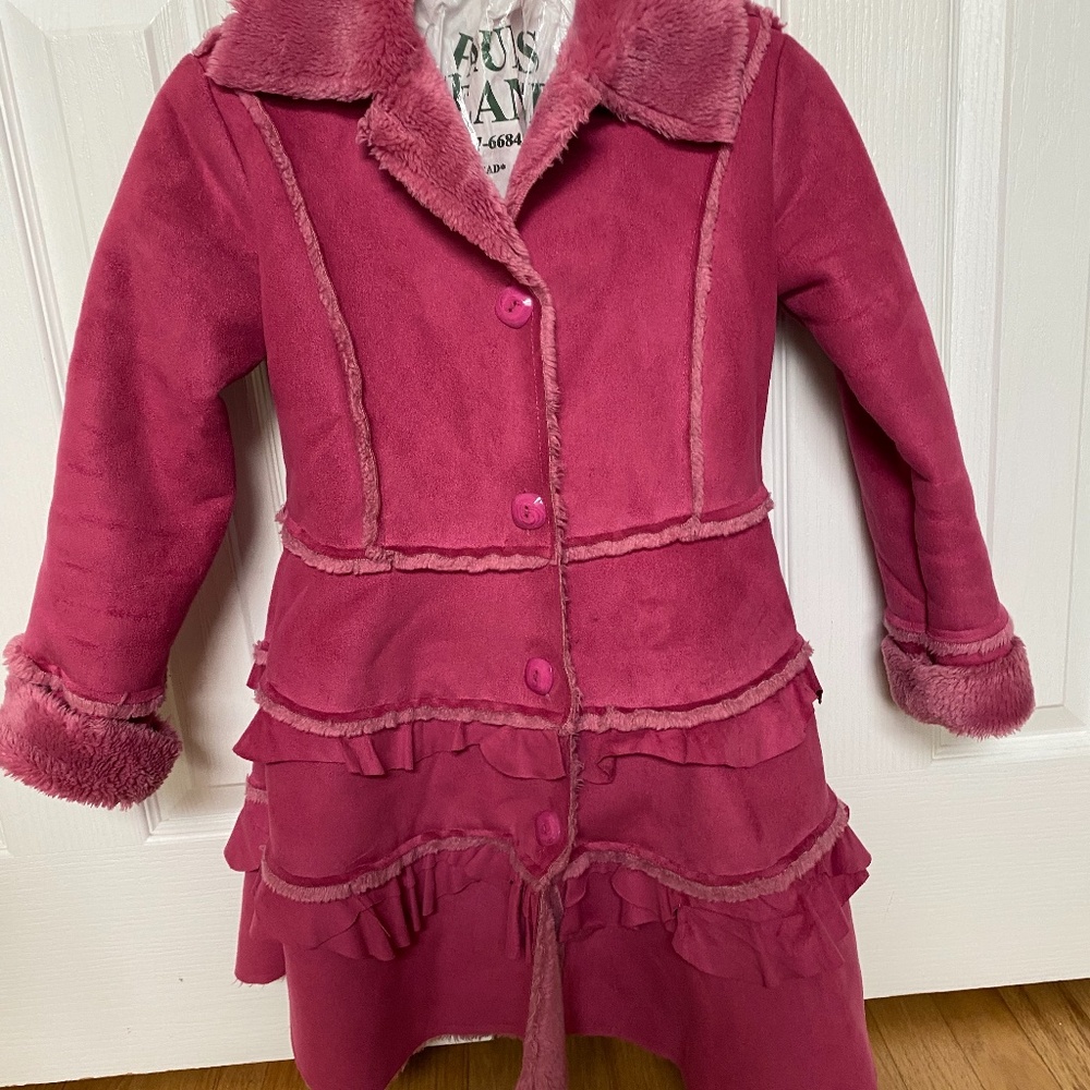 Widgeon Pink faux leather girls coat